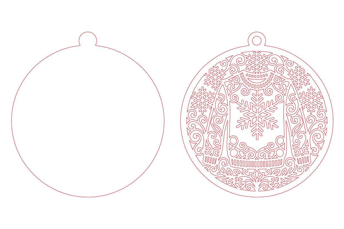 Christmas Snowflake Ornament Laser, a Seasonal Illustration by CraftArtStudio (Photo 3 of 3)