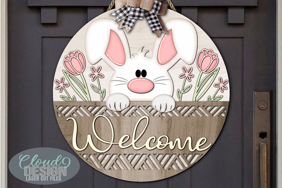 Easter Bunny SVG Laser Cut Files, a Pattern Graphic by Cloud9DesignSVG (Photo 1 of 5)