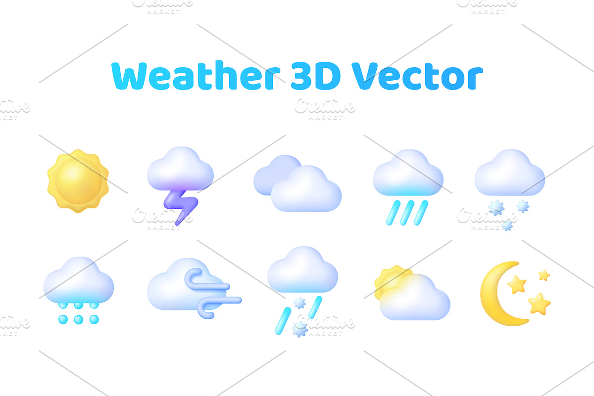Weather 3D Vector, an Object Illustration by Soifer Design