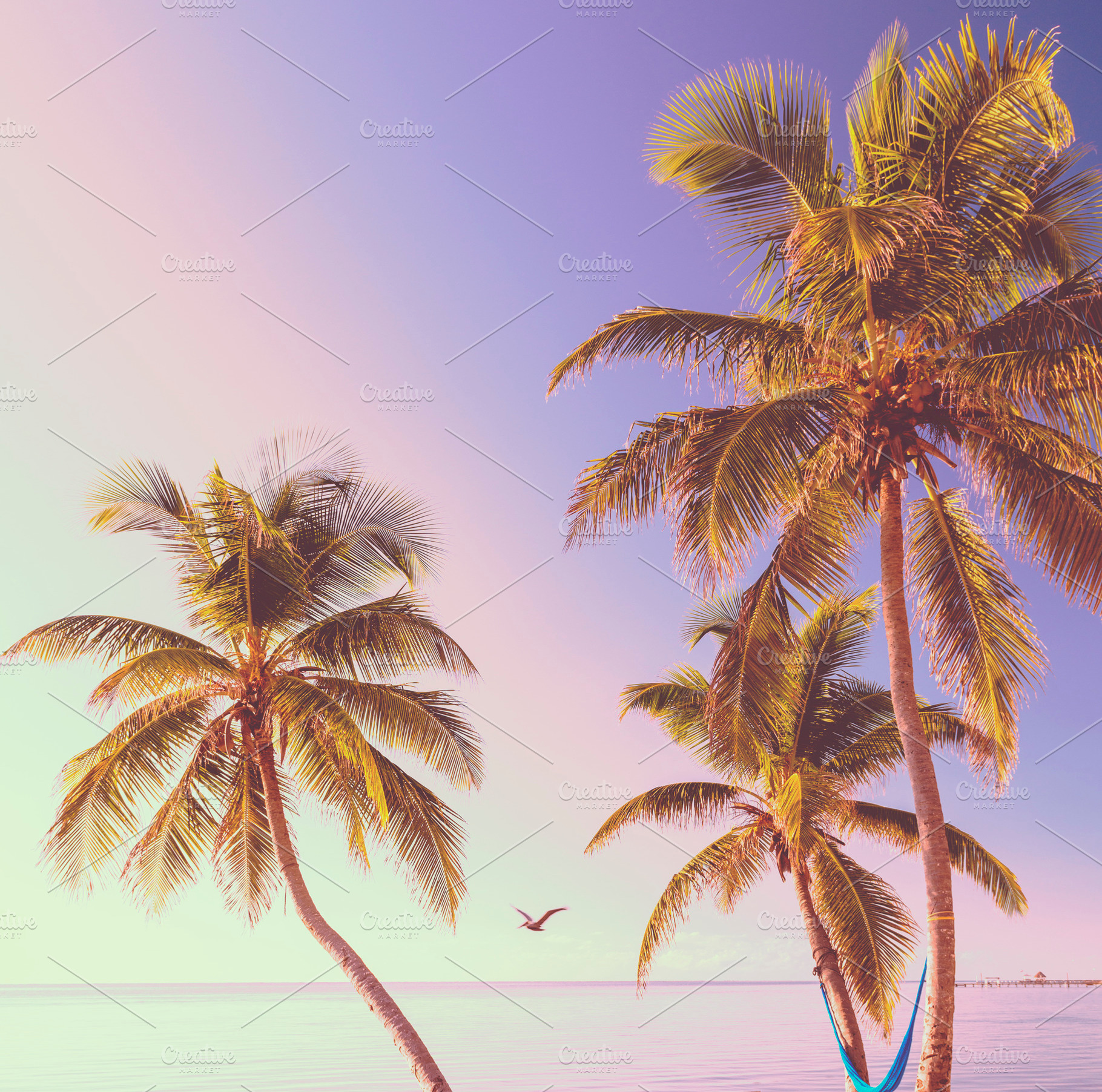 Retro Tropical Beach Background, a Holiday Photo by THP Creative