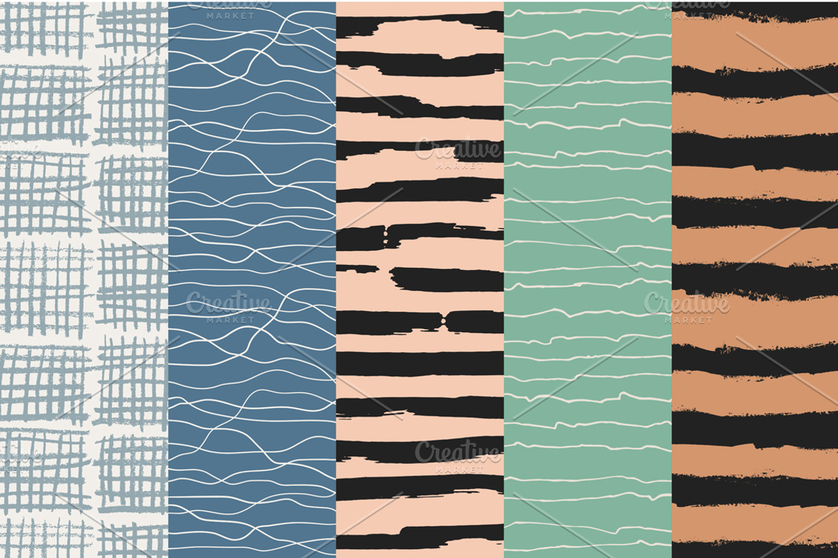 Stripes and waves seamless patterns, a Pattern Graphic by Magnia (Photo 4 of 7)
