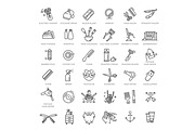 Barbershop vector icons set, an Outline Icon by Tettygreen (Thumbnail 1 of 2)