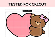 Cute Bear with Heart SVG, an Illustration by TheHitShop (Thumbnail 5 of 10)