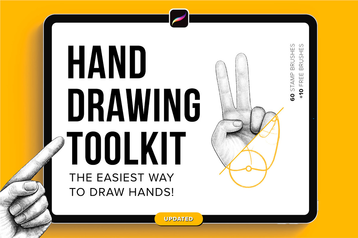 Hand Drawing Toolkit for Procreate, a Brush Add-On by Riveros Illustration (Photo 1 of 12)