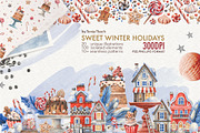 Sweet Winter Holidays, a Seasonal Illustration by Watercolor by Tonia Tkach (Thumbnail 1 of 10)