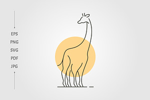 vector of giraffe line art icon logo, a Branding & Logo Template by lawoel