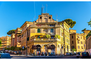 Residential buildings in the city of Rome, an Architecture Photo by Leonid Andronov