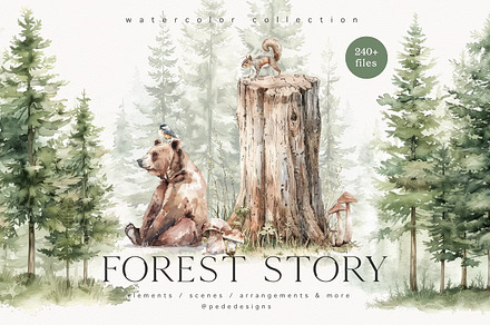 Forest Story, an Animal Illustration by PeDe Designs
