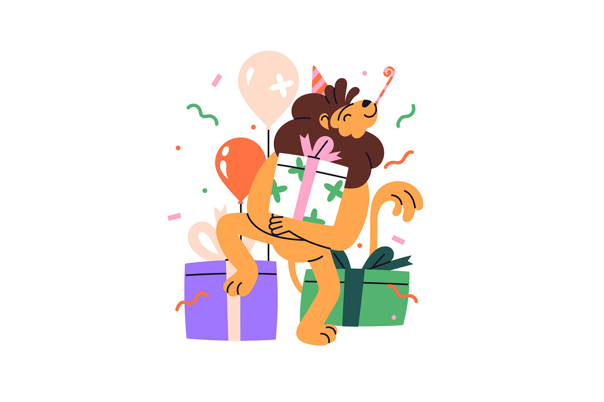 Party animals celebrate holiday set, an Animal Illustration by PaperTrident (Photo 4 of 22)