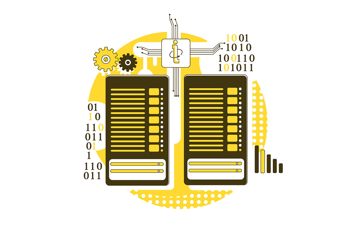 Storage media concept illustrations, a Technology Illustration by IMG visuals characters (Photo 2 of 9)