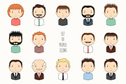 Set of people icons. Drawn faces., an Icon by Krolja (Thumbnail 3 of 3)