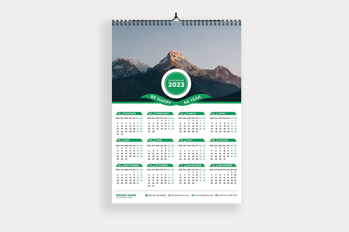 Wall Calendar Design Template
