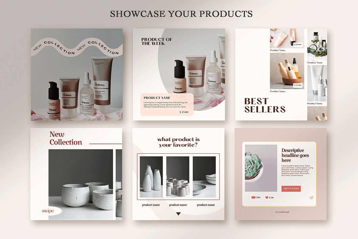 Feminine Instagram Templates, a Social Media Template by Kseniia_Design (Photo 10 of 12)