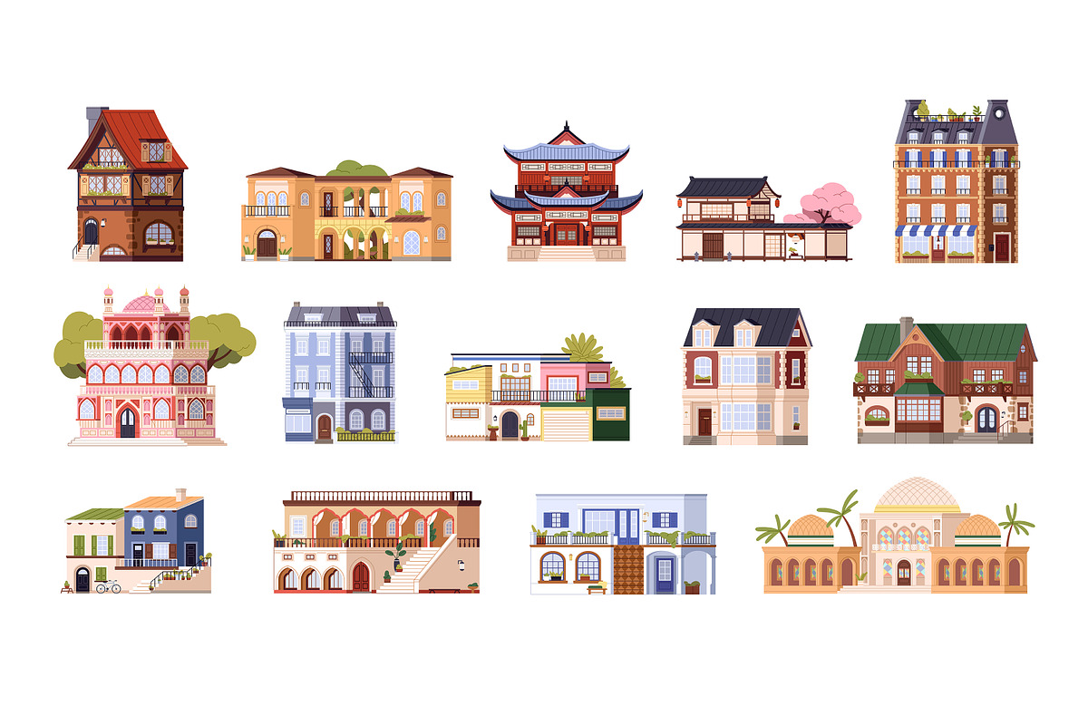 Buildings of different countries set, an Object Illustration by PaperTrident (Photo 1 of 16)