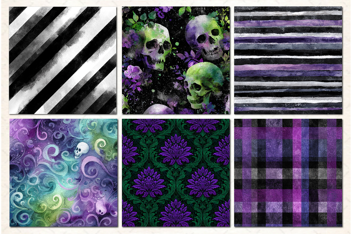 Spooky Halloween Seamless Patterns, a Pattern Graphic by Libby Wishes
