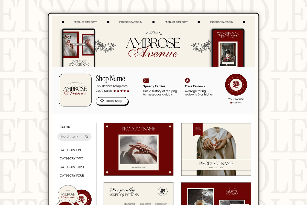 Etsy Shop Kit Branding Templates, a Branding & Logo Template by ...