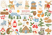Winter Woodland Animals Clipart PNG, a Seasonal Illustration by SugarCloudStudioArt (Thumbnail 1 of 6)