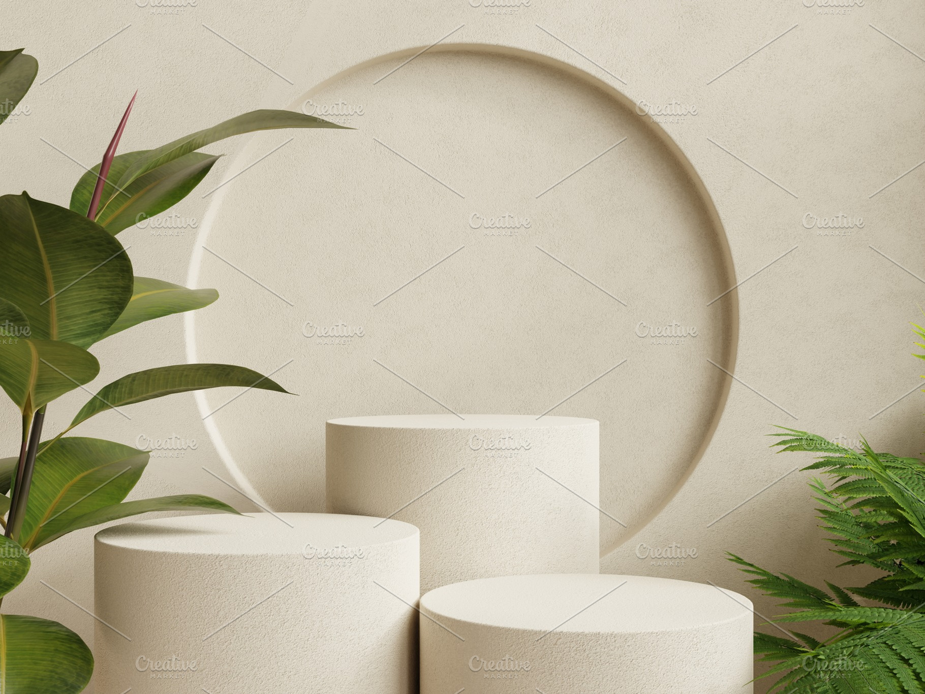 Three circle podium for product, a Beauty & Fashion Photo by vanitjan