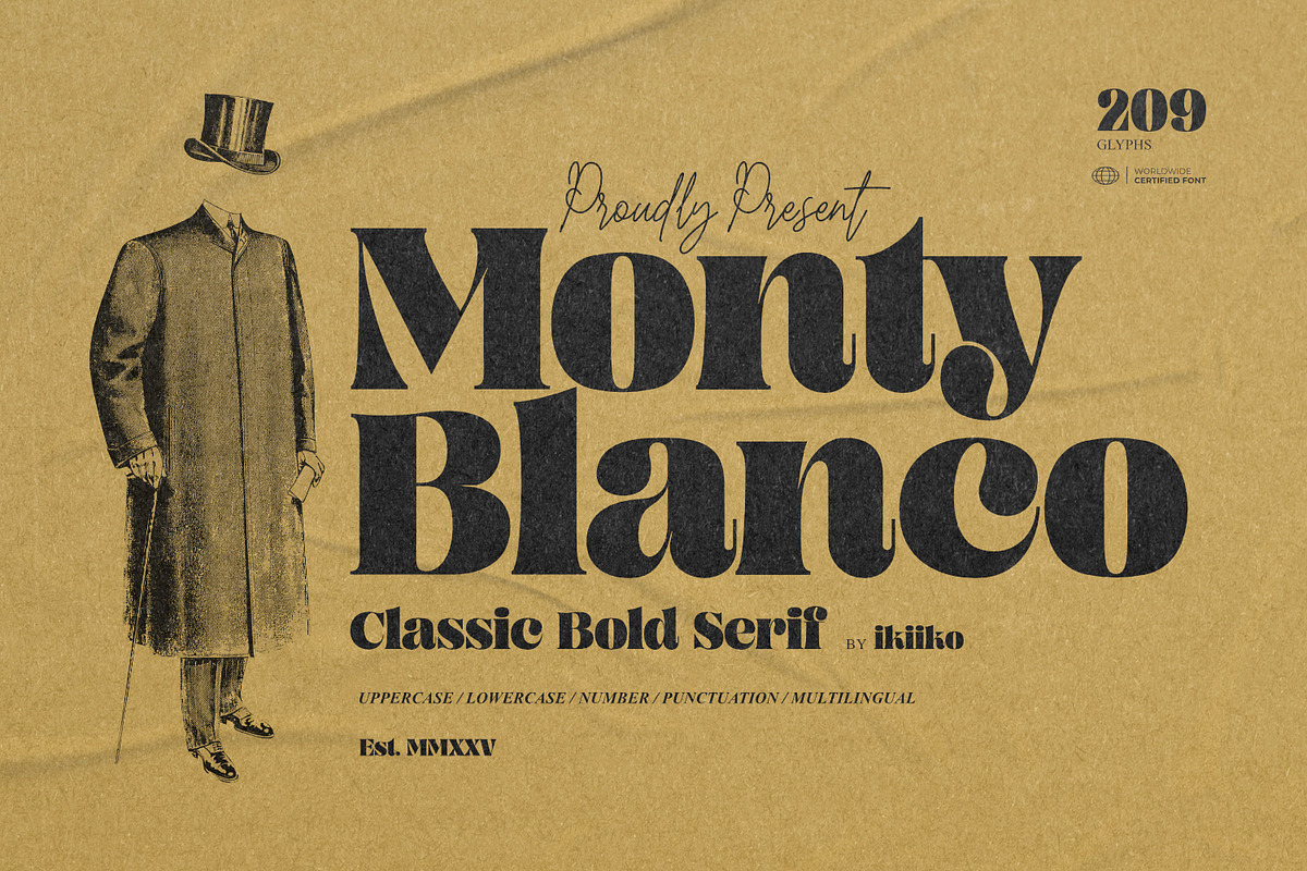 Monty Blanco - Classic Bold Serif, a Serif Font by ikiiko (Photo 1 of 7)