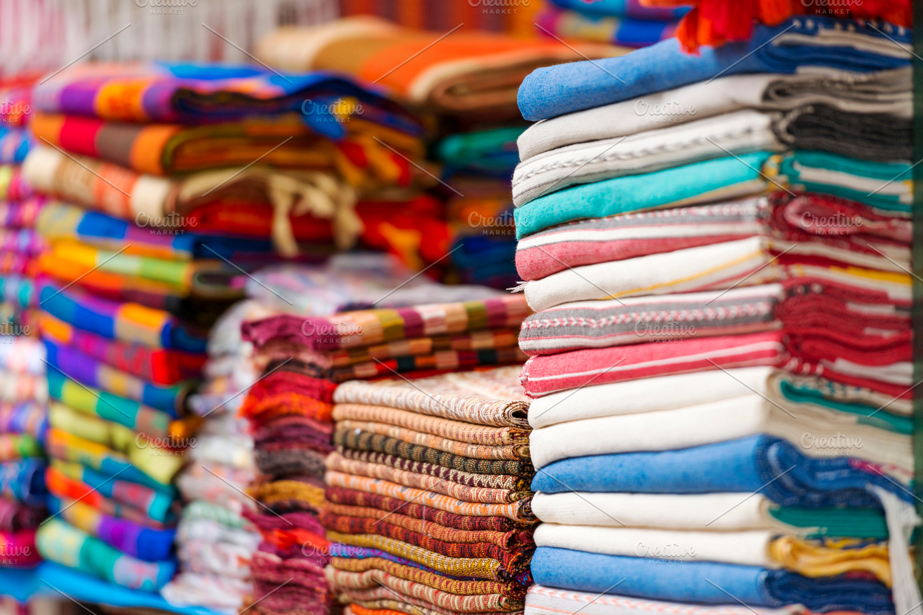Indigenous Fabric At Market, an Abstract Photo by THP Creative