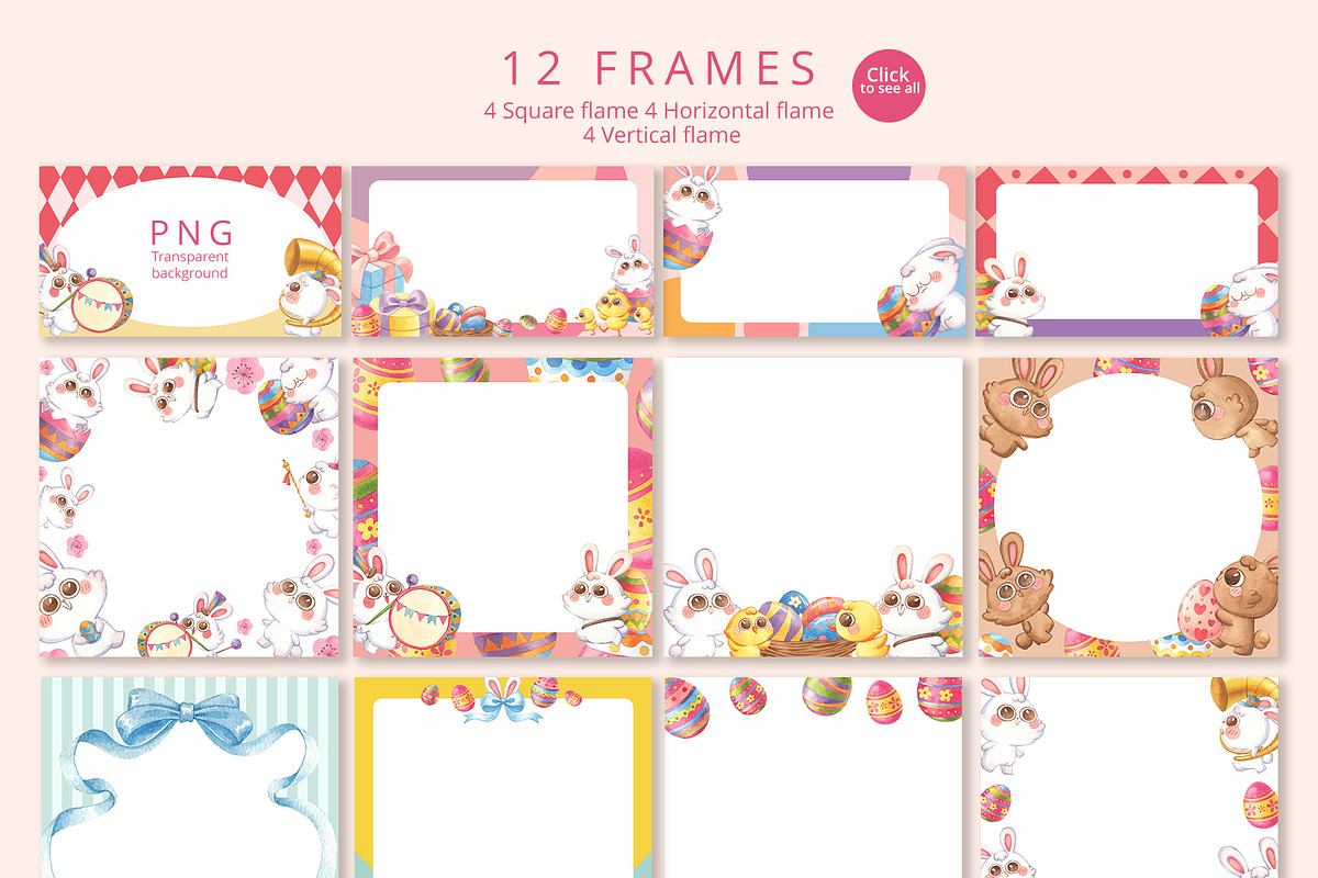 Pastel Bunny Parade – Hand-drawn, an Animal Illustration by CreativeValuation (Photo 4 of 11)