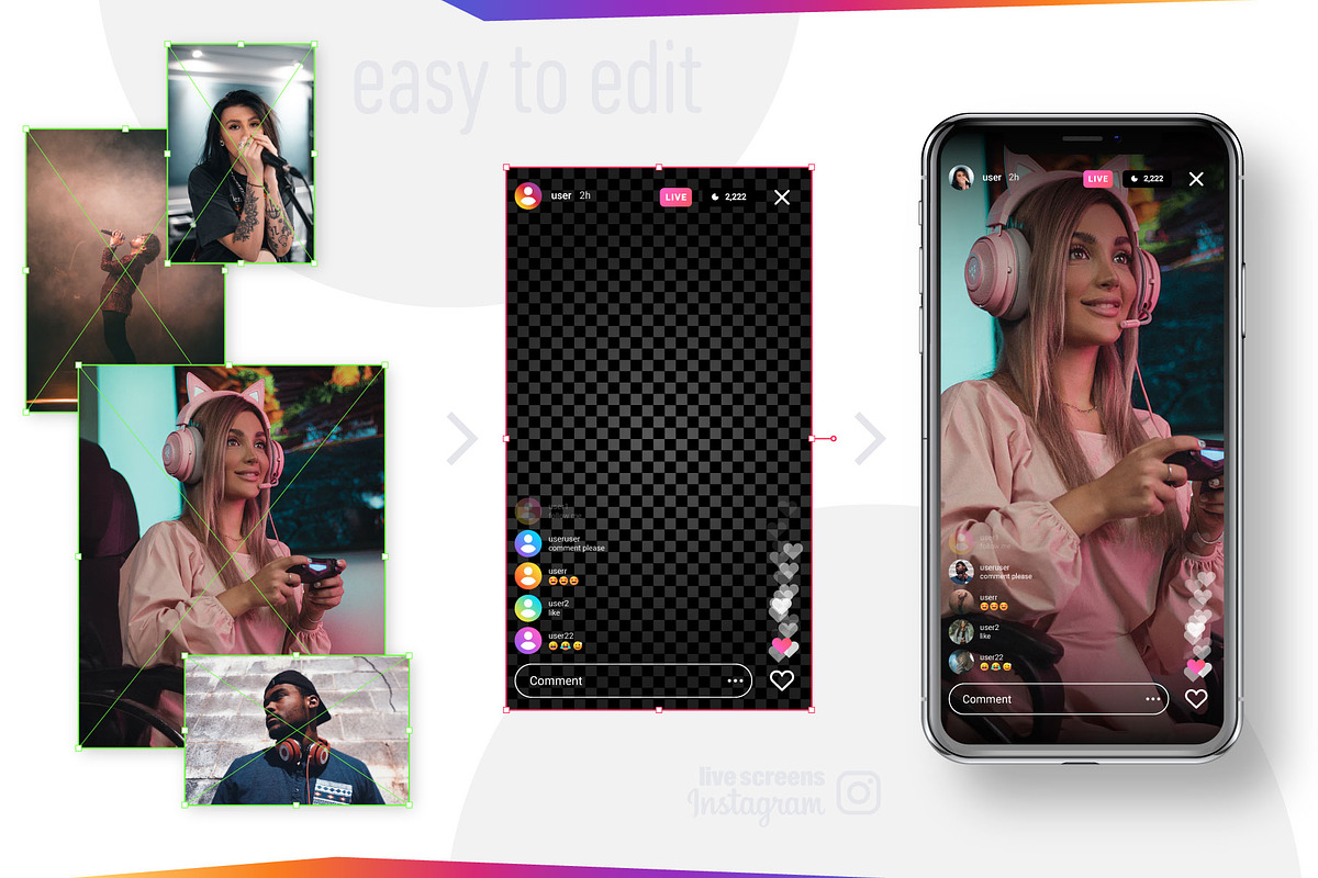 Instagram Live Screens, a Social Media Template by karnofff (Photo 3 of 5)