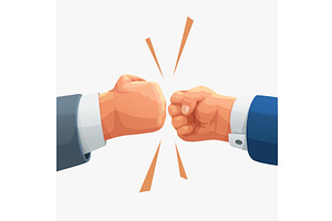 fist bump wearing business suits on, a Person Illustration by IfH