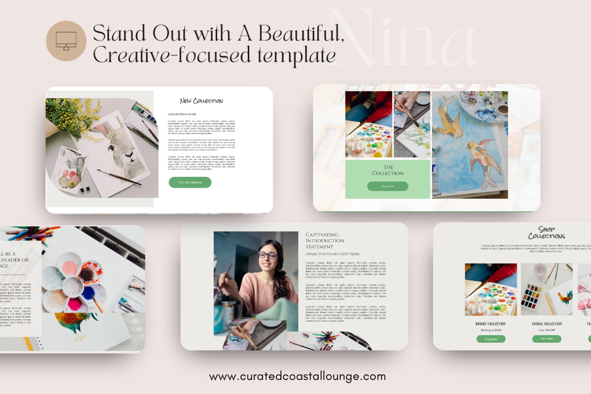 Nina Showit Website Template for Creatives | Curated Coastal Lounge preview 3