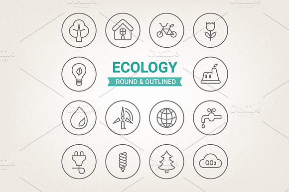Circle Eco Icons