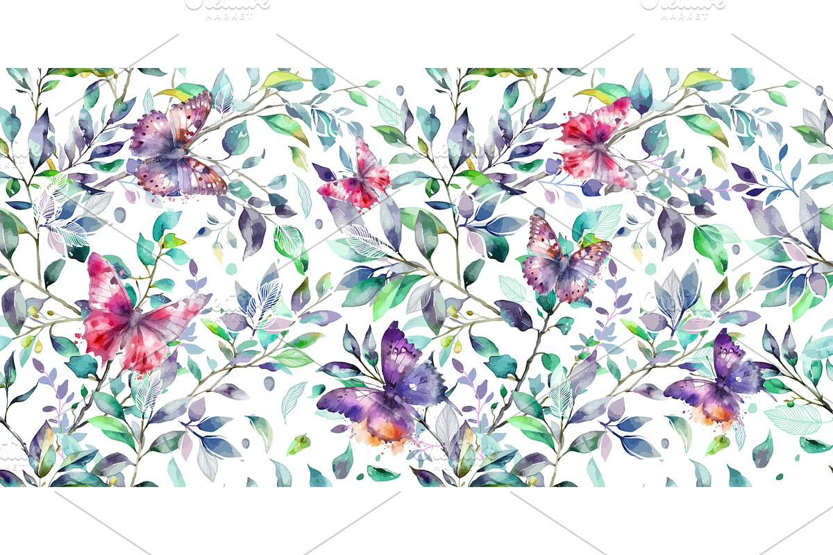 Seamless background watercolor, an Illustration by Nenahliadava Design