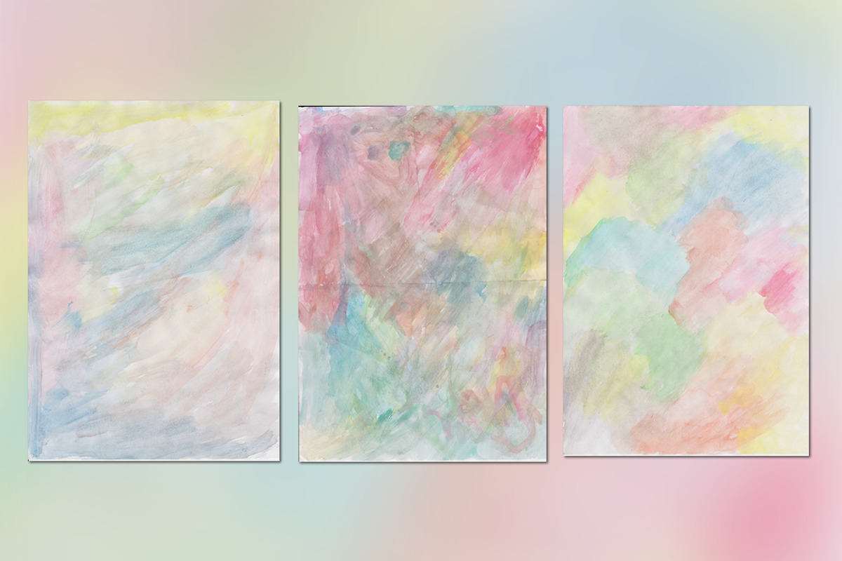 12 Hand Painted Watercolour Papers preview 3