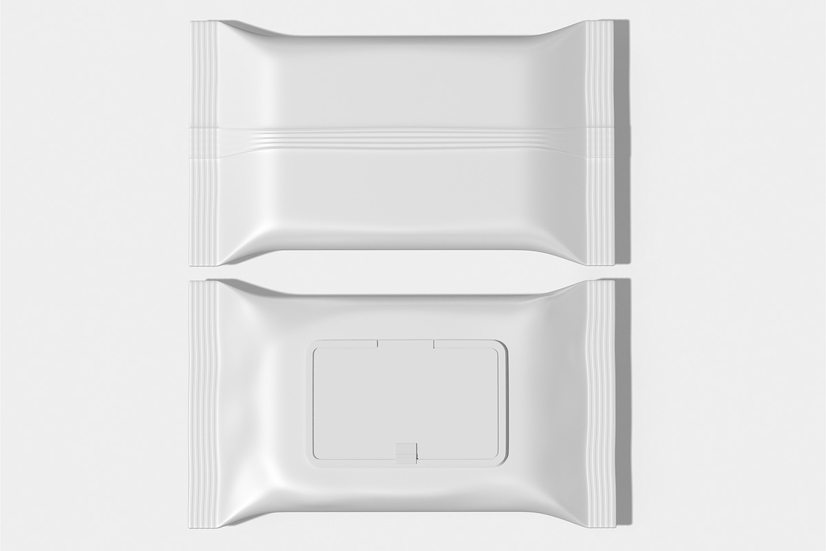 Wet Wipes Pack Mockup, a Packaging Mockup by Unerispace (Photo 3 of 5)