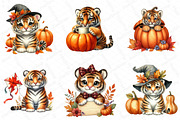 Watercolor Autumn Tiger Clipart Bund, an Illustration by DreamPrint404 (Thumbnail 3 of 6)
