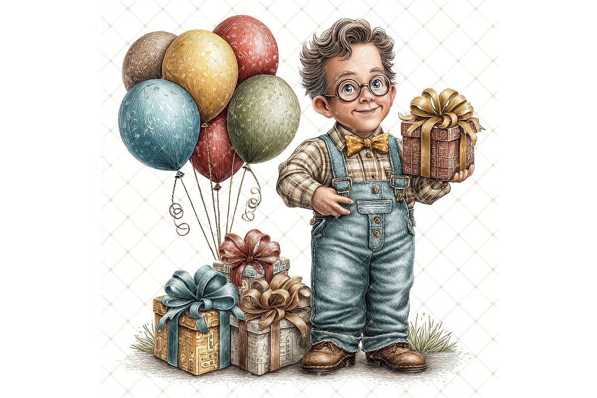 Man's Birthday Clipart JPG, a Person Illustration by Memories By Lea (Photo 10 of 20)