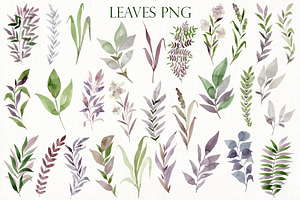 Watercolor Forest Clipart.