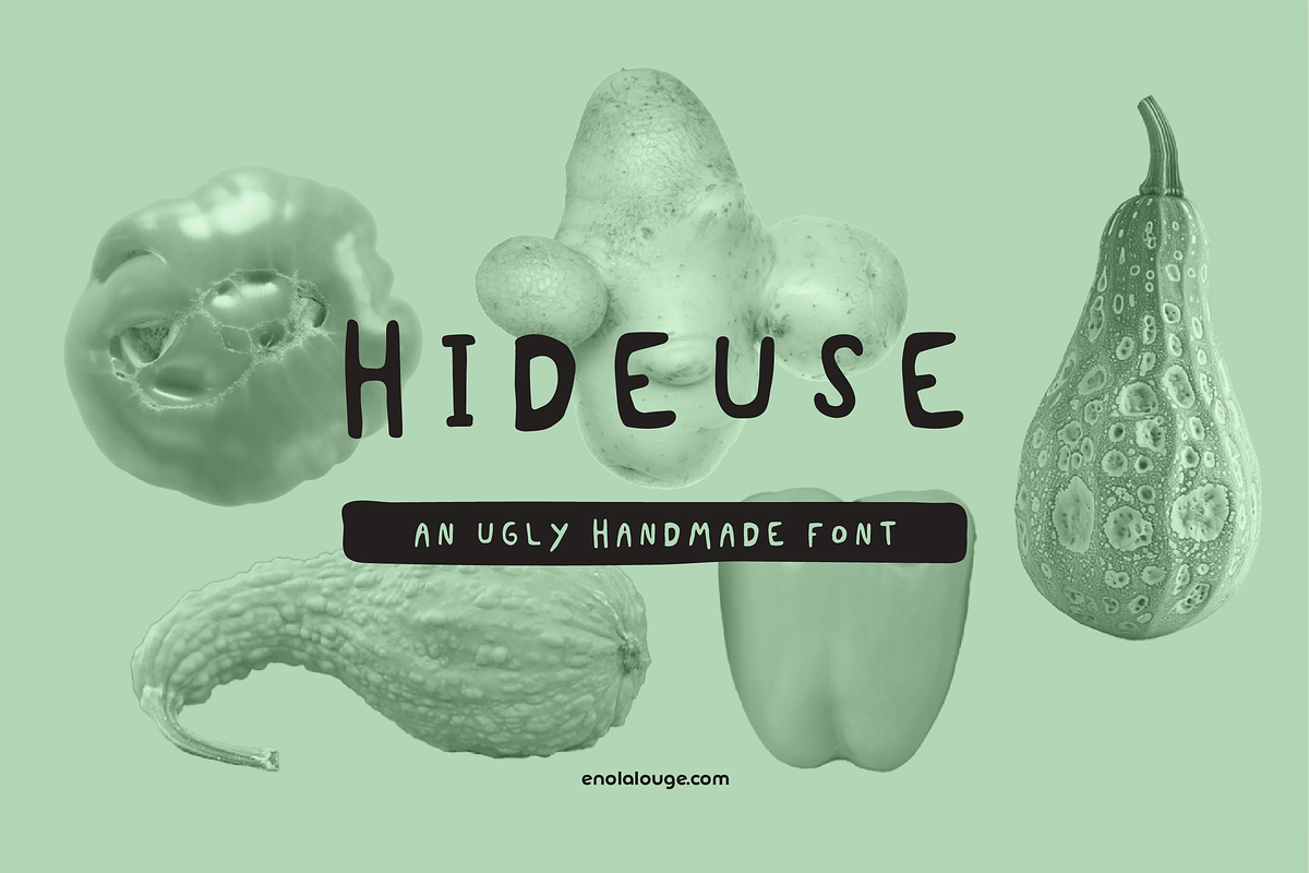 Hideuse - ugly handmade font, a Font by Enola Louge (Photo 1 of 8)