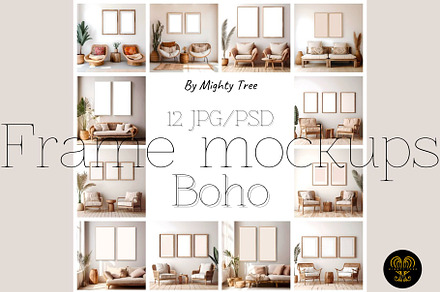 Set with frame mockups 6, a Merchandise Mockup by MightyTreeIE