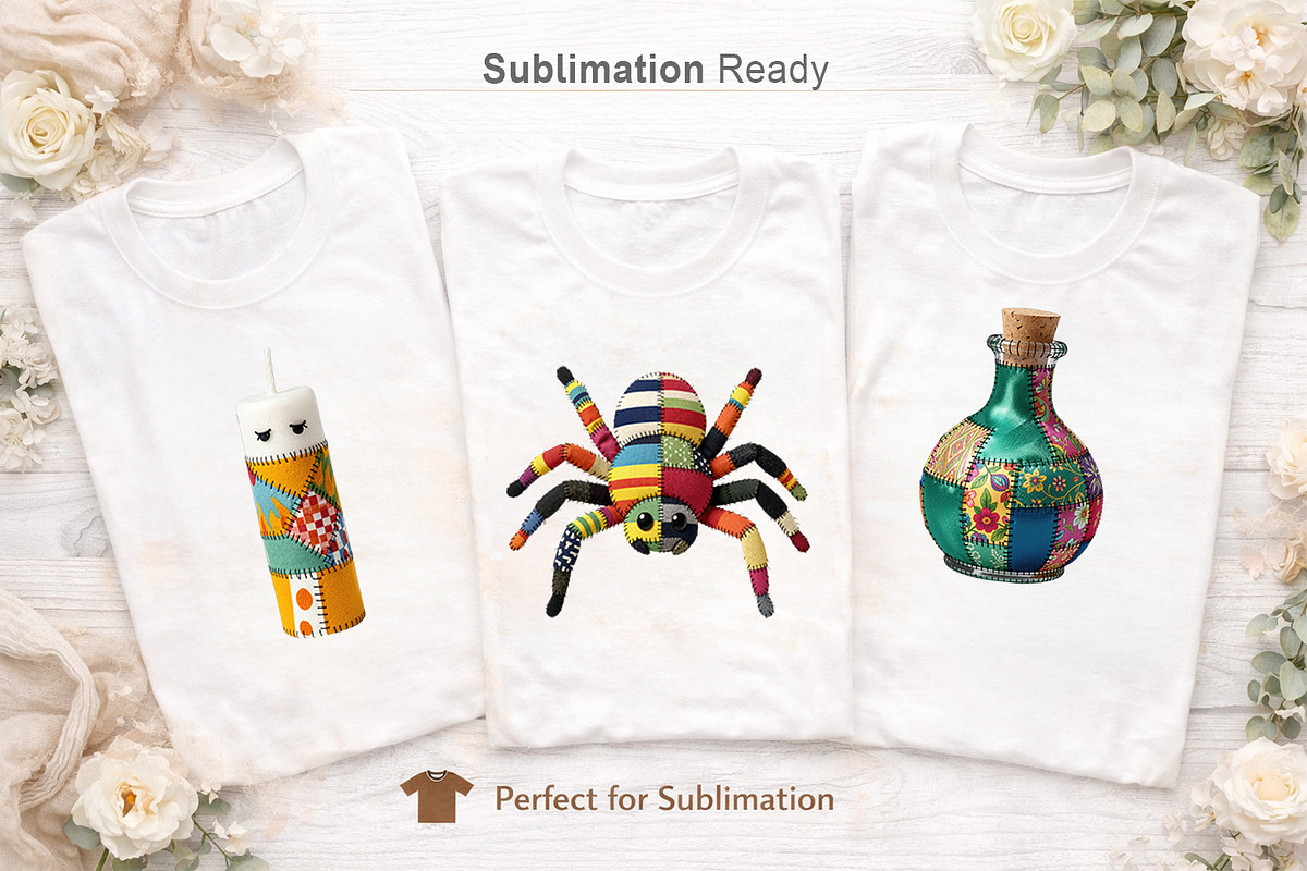 Halloween Patchwork Sublimation, a Seasonal Illustration by Artnoy (Photo 5 of 18)