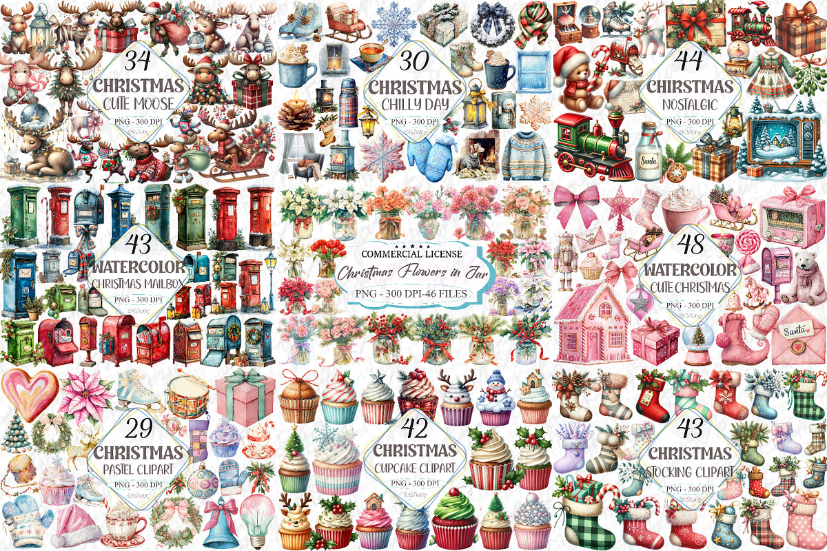 The Mega Christmas Clipart Bundle, an Illustration by designcity5 (Photo 2 of 2)