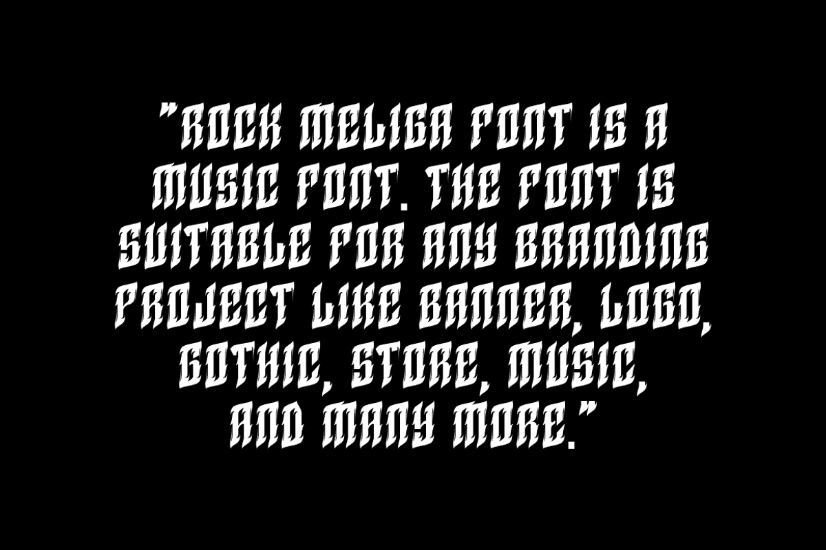 Rock Meliga - Music Font, a Blackletter Font by Iqsiart Studio (Photo 5 of 9)