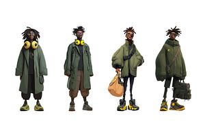 Black man african character cartoon, a Person Illustration by Onyx