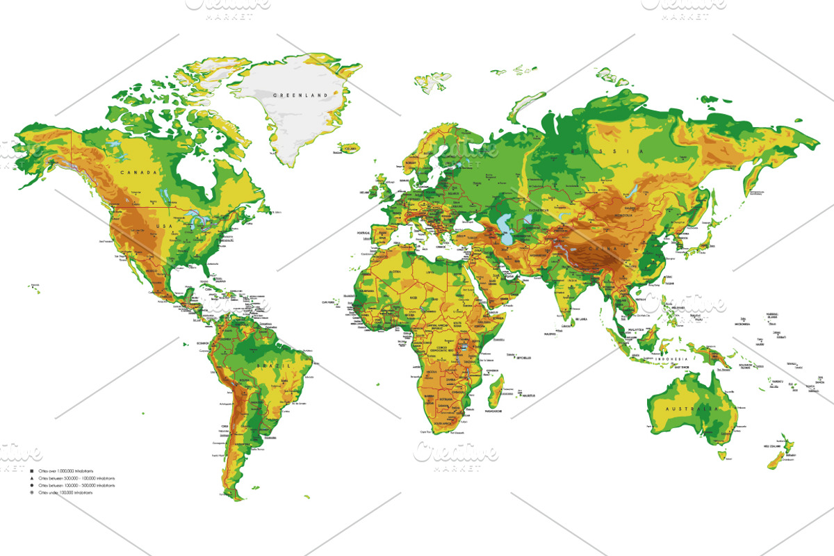 2x Physical World Maps, an Education Illustration by asantosg (Photo 1 of 14)