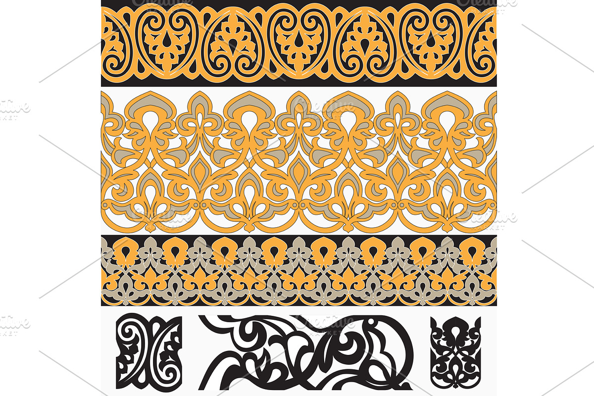 Oriental style ornament elements., an Illustration by piter.goskov