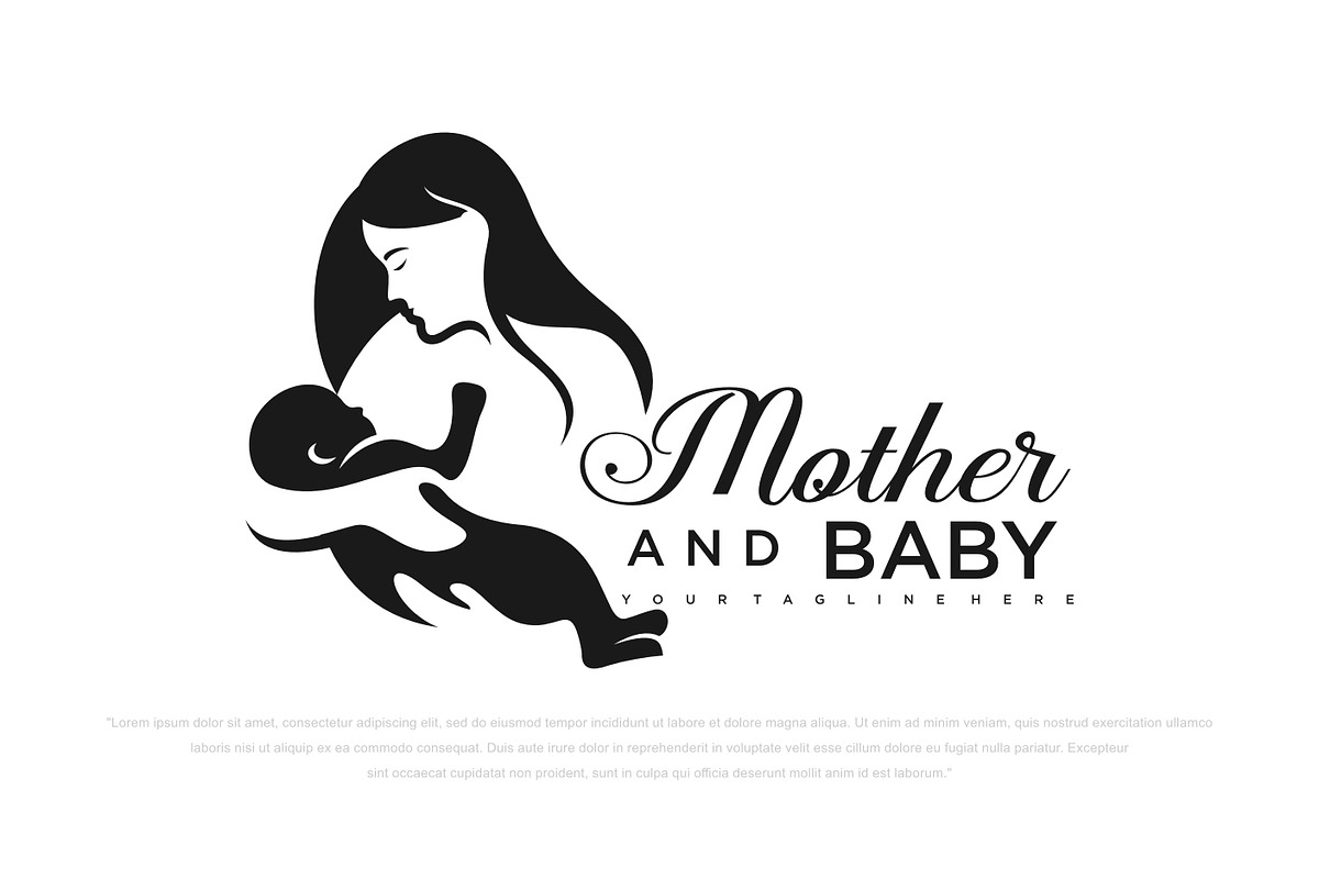 mother and baby logo design vector, a Branding & Logo Template by meledak agency (Photo 2 of 2)