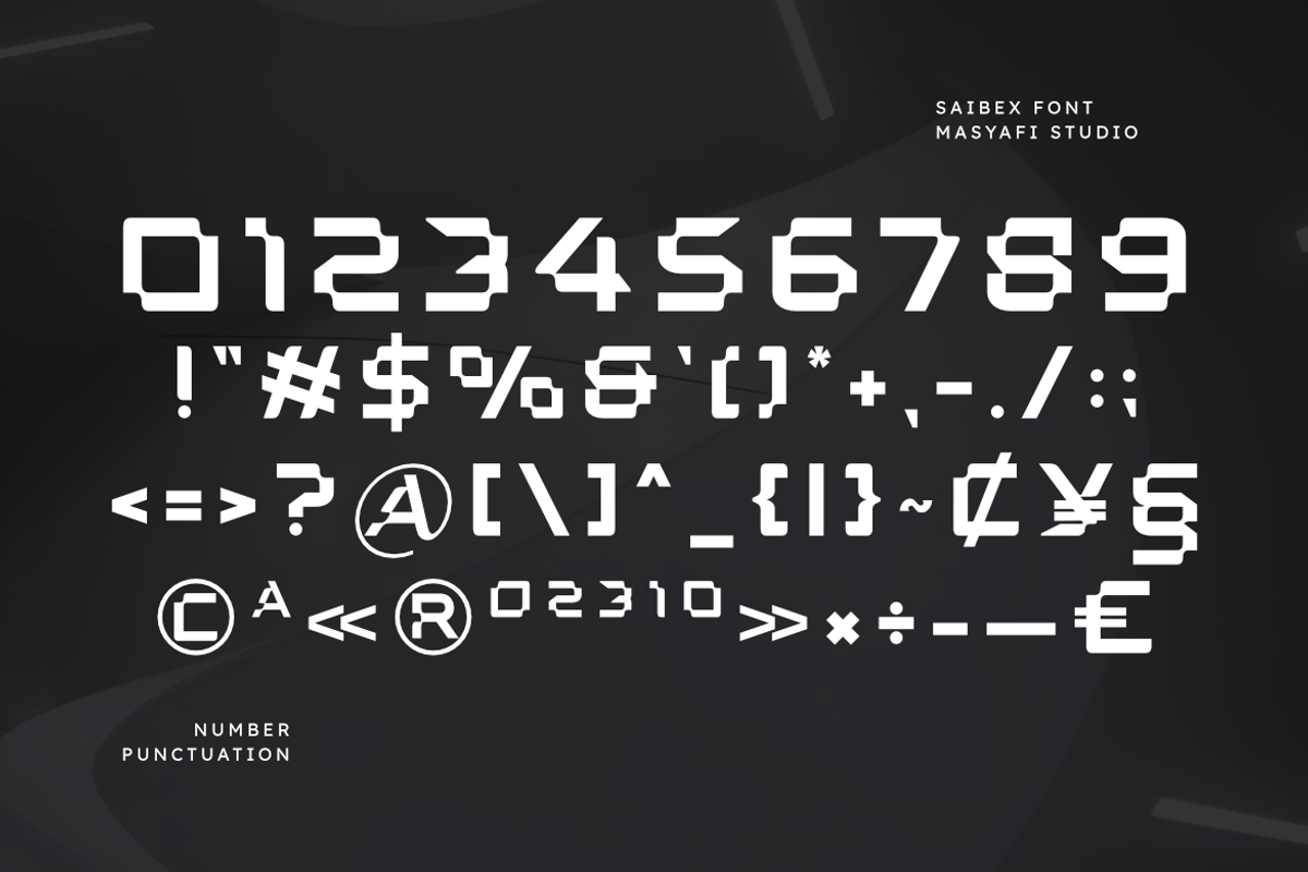 Saibex | Futuristic Technology Font, a Symbol Font by Masyafi Studio (Photo 3 of 8)