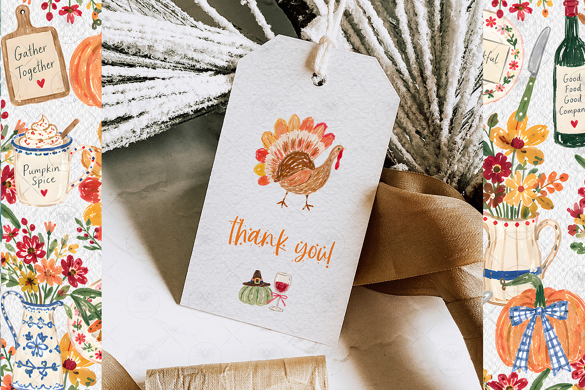 Turkey Dinner Pumpkin Clipart, a Decorative Illustration by BigCakeBee (Photo 3 of 3)