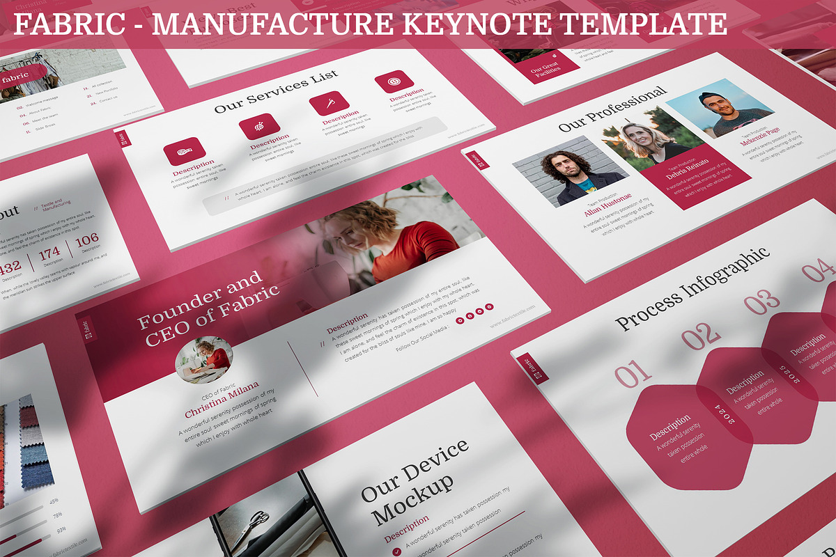 Fabric - Manufacture Keynote, a Presentation Template by SlideFactory (Photo 1 of 4)
