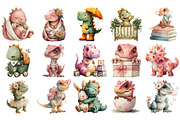 Baby Dinosaur Clipart Bundle, an Illustration by Craft Nest (Thumbnail 2 of 4)