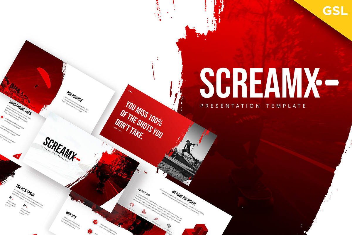 Screamx Google Slides Template, a Presentation Template by Jegtheme (Photo 1 of 4)