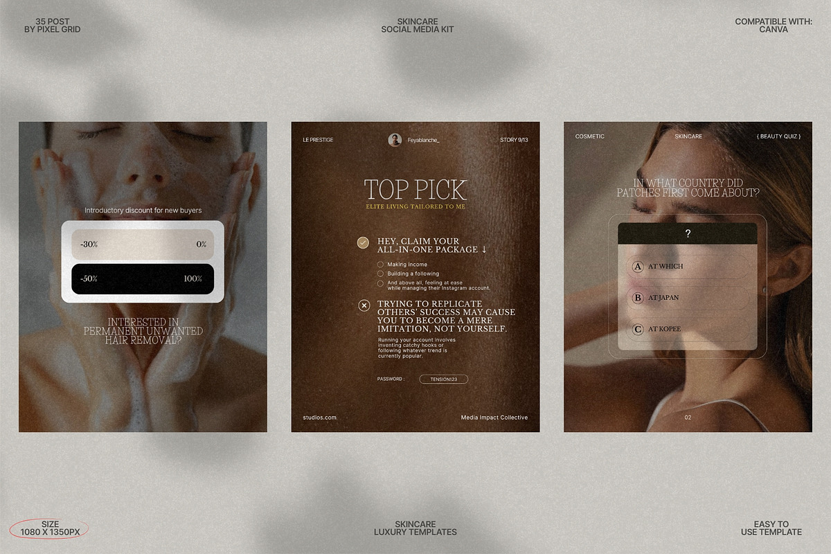 Elegant Skincare Post Templates preview 6
